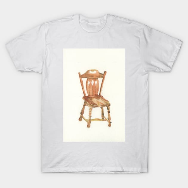 Wooden Captains Chair Watercolor T-Shirt by ellenmueller